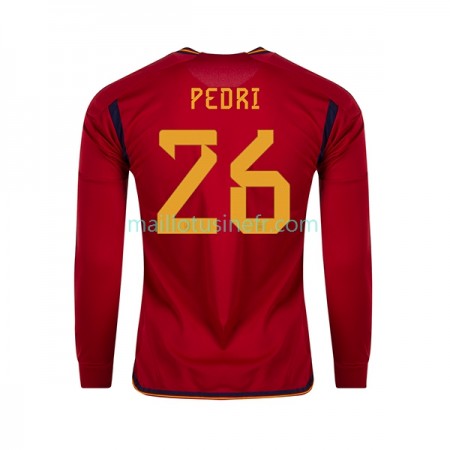 Maillot de Foot Espagne PEDRI 26 Domicile Coupe du monde 2022 Manches Longues Maillot de Foot Espagne PEDRI 26 Domicile Coupe du monde 2022 Manches Longues